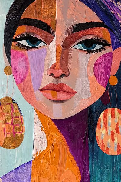 Modern abstract portret van een vrouw van PixelPrestige