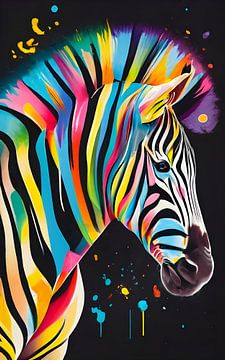 Zebra schilderij van Ayyen Khusna