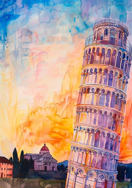 The leaning tower of Pisa by Poster Art Shop