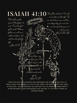 Jesaja 41:10 Christelijk Kunstwerk - Bijbelvers Typografie, Geloofsgeïnspireerd Ontwerp, Schrift Muurkunst &; Streetwear Grafisch van Baleee