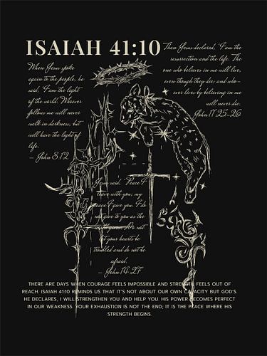 Jesaja 41:10 Christelijk Kunstwerk - Bijbelvers Typografie, Geloofsgeïnspireerd Ontwerp, Schrift Muurkunst &; Streetwear Grafisch