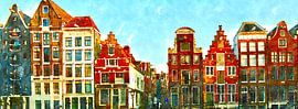 Amsterdam, Herengracht façades in the evening sun – Artist’s impression by Amsterdam Highlights