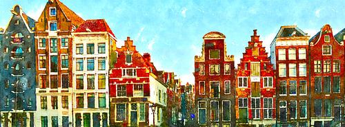Amsterdam, Herengracht gevels in de avondzon Artist impression