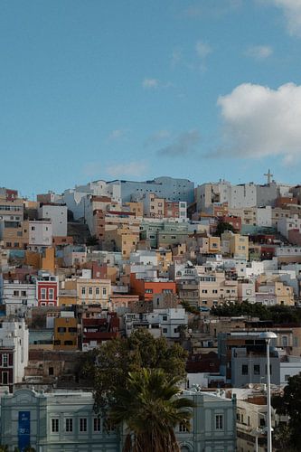 Gran Canaria gekleurde huisjes in de oude binnenstad van Las Palmas - een