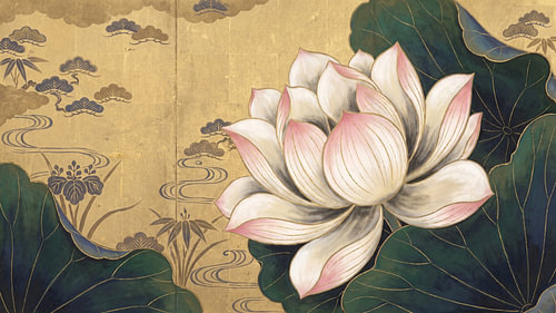 Kunstwerk „Japan Golden Lotus Harmony“
