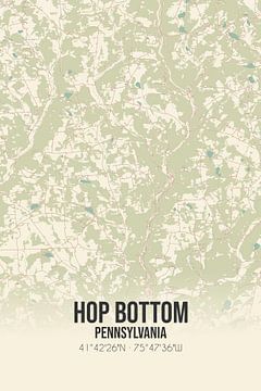 Alte Karte von Hop Bottom (Pennsylvania), USA. von Rezona