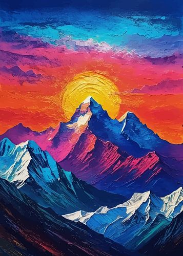 Mount Everest Zonsondergang