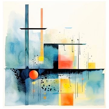 Kleurrijk abstract 68977 van Abstract Schilderij