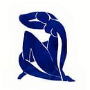 Inspiriert von Henri Matisse auf Aquarell Papier Blau von Mad Dog Art Miniaturansicht