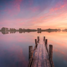 Dutch polder landscape and a colourful sunrise