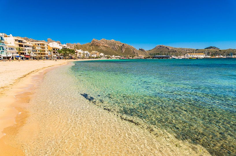 Beautiful sand beach at bay of Pollensa, seaside on Mallorca by Alex Winter