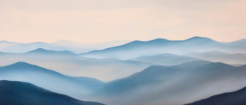Gentle misty mountains in the morning light by Poster Art Shop