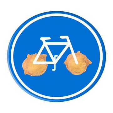 Oliebol fiets verkeersbord van Grüntyers .