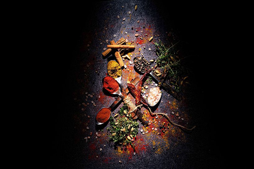 picture of herbs on spoons by Sem Bult