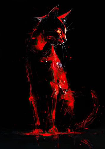 Peinture abstraite Chat
