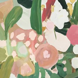 Urban jungle, abstract in pastelkleuren van Studio Allee