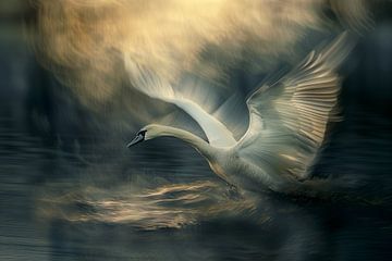 Trumpeter Swan Painting by Preet Lambon