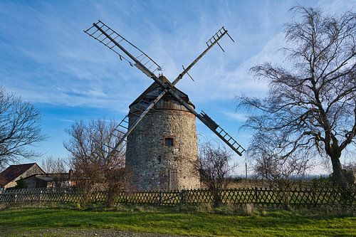 A view of the Hollaender tower windmill in Neuplatendorf