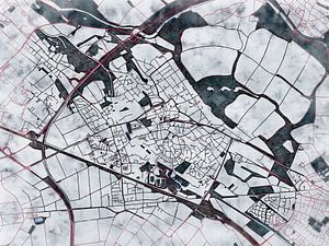 Karte von Bergheim im stil 'White winter'