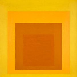 Josef Albers - Studie zur Hommage an das Quadrat, gelb, orange, braun, High Resolution von Vivanne