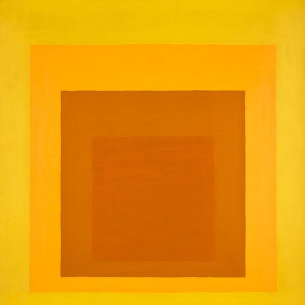 Josef Albers - Studie zur Hommage an das Quadrat, gelb, orange, braun, High Resolution von Vivanne
