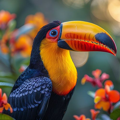 Close-up van een toekan – Portret – Felle kleuren – Natuur
