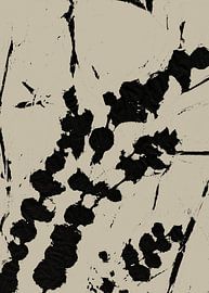 Abstract botanisch. Bloemen in zwart en wit. van Dina Dankers