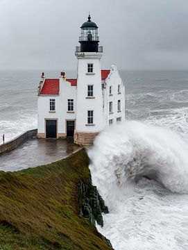 Golfstorm aan de eenzame kust van Klaus Tesching - Art-AI