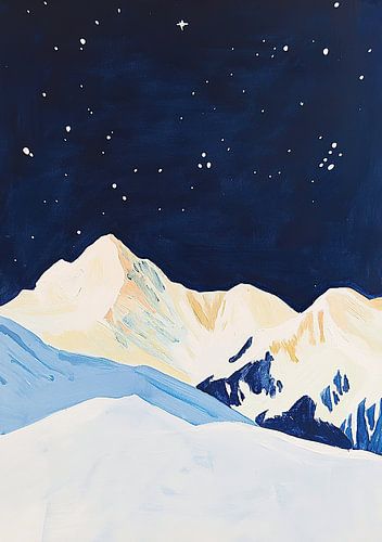 Mountains Sky Snow Blue White I