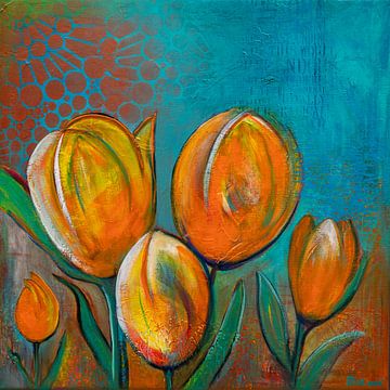 Tulipes d'Amsterdam 2 sur Schilderij van Mirjam