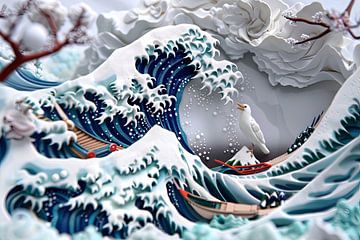 zeezicht Japan schilderij van Egon Zitter