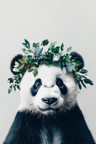 Panda mit Kranz von Poster Art Shop