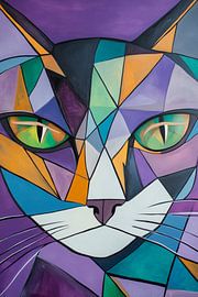 Geometric elegance of the cat by Poster Art Shop