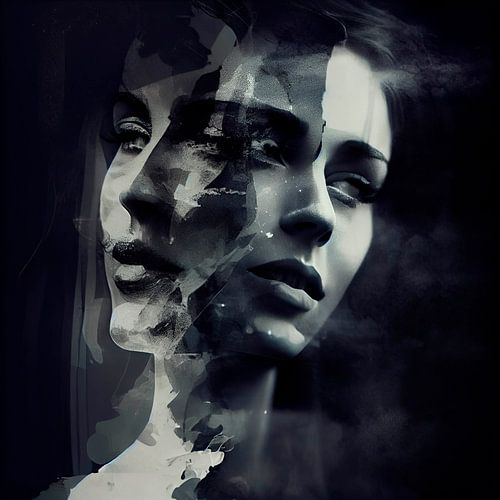 Visage de femme avec double exposition. Partie 2