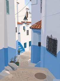 A narrow street in Chefchaouen