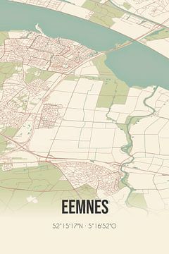 Vintage landkaart van Eemnes (Utrecht) van Rezona
