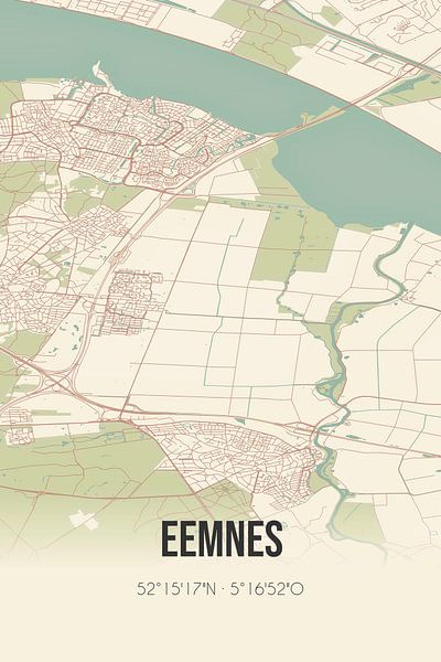 Vintage map of Eemnes (Utrecht) by Prints of Place