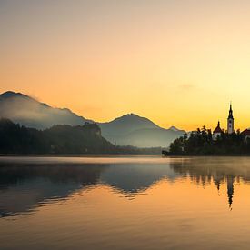 Lake Bled in gold by Hans Vellekoop