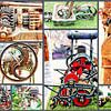 Collage de machines agricoles anciennes sur Dorothy Berry-Lound