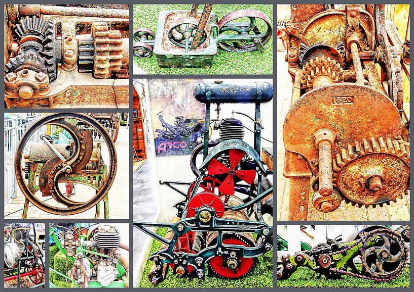 Antique Agricultural Machinery Collage by Dorothy Berry-Lound