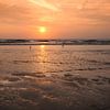 Sunset at the beach van Marc Arts