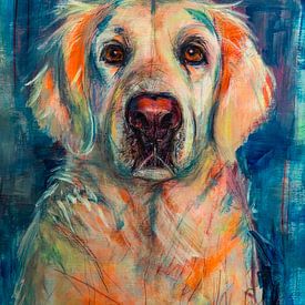 Dog Golden Yellow by Paintings Liesbeth Serlie