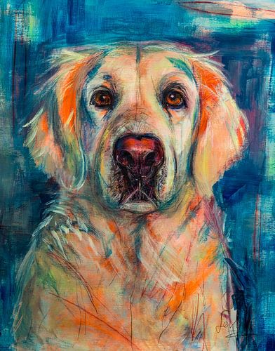 Dog Golden Yellow by Paintings Liesbeth Serlie