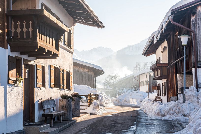 Winter in Oberstdorf with snow in Germany by Dieter Walther