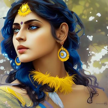 Beautiful Indian Woman by PsyBorgArt