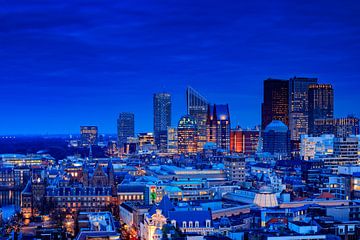 skyline of The Hague shortly after sunset by gaps photography