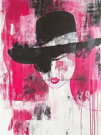 Vogue Malerei Mädchen in rosa von Franka Poulain