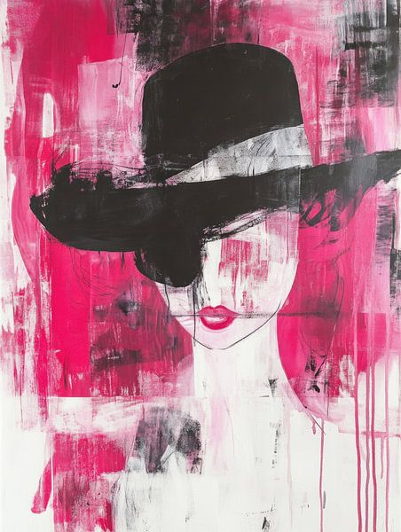 Vogue Malerei Mädchen in rosa von Franka Poulain