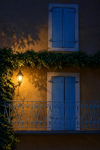 Abendlicht an der mediterranen Fassade