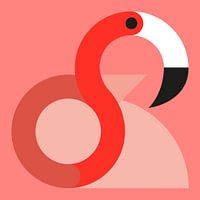 Grafik Vögel - Flamingo